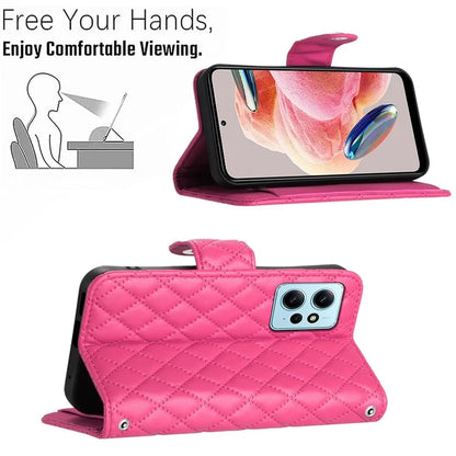 YB Imprinting Series-8 for Xiaomi Redmi Note 12 4G Case Leather Phone Wallet Cover with Hand Strap