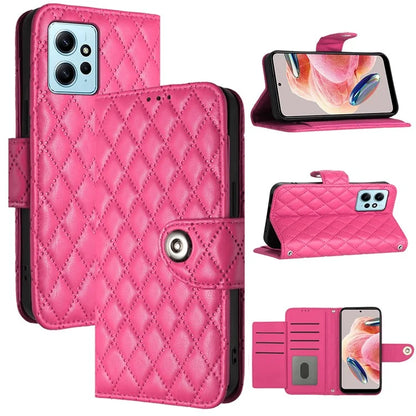 YB Imprinting Series-8 for Xiaomi Redmi Note 12 4G Case Leather Phone Wallet Cover with Hand Strap