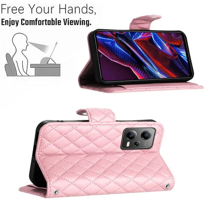 YB Imprinting Series-8 for Xiaomi Redmi Note 12 5G (Global) / Poco X5 5G Wallet Case Leather Anti-drop Phone Cover