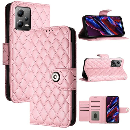 YB Imprinting Series-8 for Xiaomi Redmi Note 12 5G (Global) / Poco X5 5G Wallet Case Leather Anti-drop Phone Cover