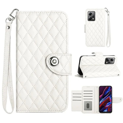 YB Imprinting Series-8 for Xiaomi Redmi Note 12 5G (Global) / Poco X5 5G Wallet Case Leather Anti-drop Phone Cover