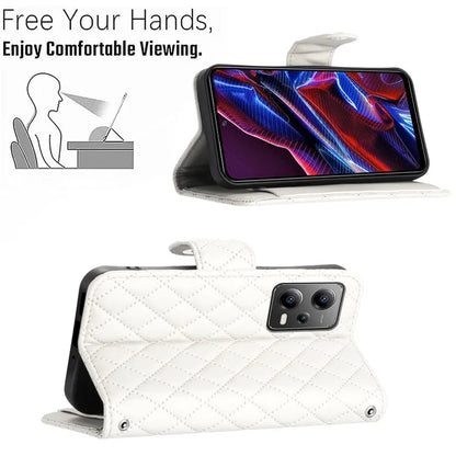 YB Imprinting Series-8 for Xiaomi Redmi Note 12 5G (Global) / Poco X5 5G Wallet Case Leather Anti-drop Phone Cover