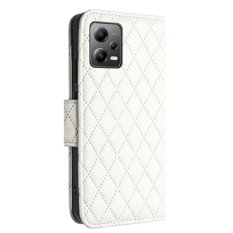 YB Imprinting Series-8 for Xiaomi Redmi Note 12 5G (Global) / Poco X5 5G Wallet Case Leather Anti-drop Phone Cover