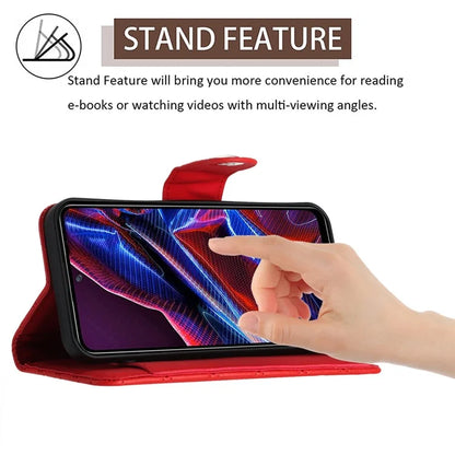 YB Imprinting Series-8 for Xiaomi Redmi Note 12 5G (Global) / Poco X5 5G Wallet Case Leather Anti-drop Phone Cover