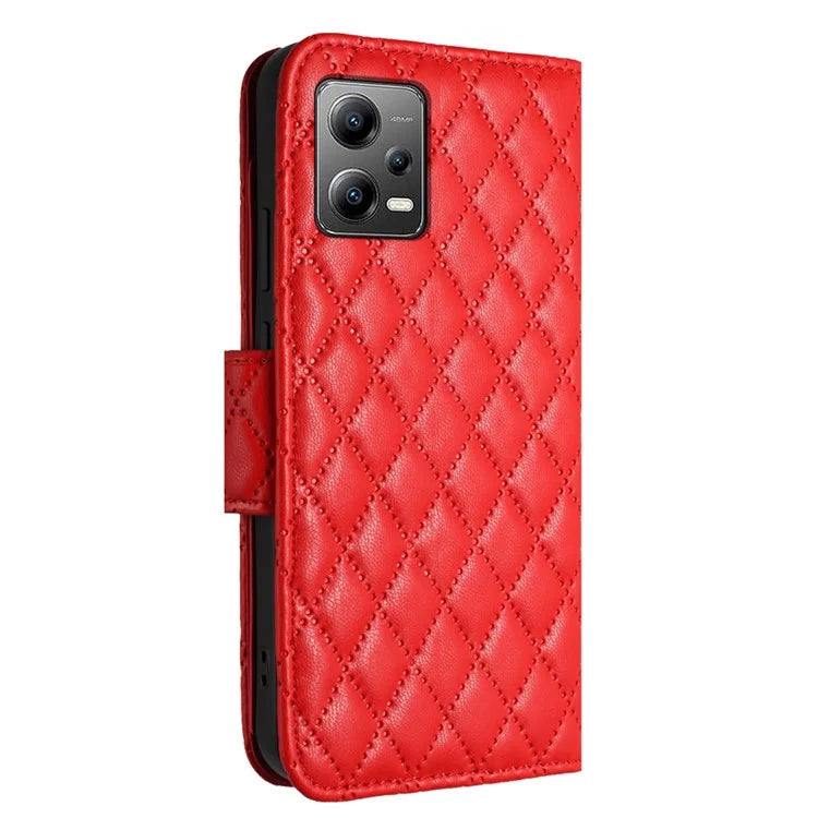 YB Imprinting Series-8 for Xiaomi Redmi Note 12 5G (Global) / Poco X5 5G Wallet Case Leather Anti-drop Phone Cover