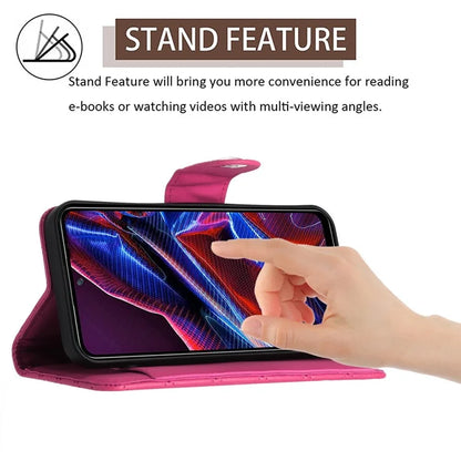 YB Imprinting Series-8 for Xiaomi Redmi Note 12 5G (Global) / Poco X5 5G Wallet Case Leather Anti-drop Phone Cover