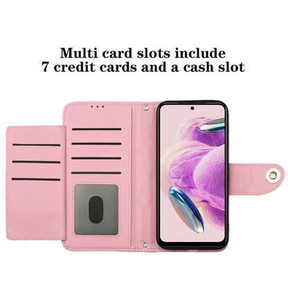 YB Imprinting Series-8 for Xiaomi Redmi Note 12S 4G Leather Case Rhombus 7 Card Slots Phone Cover