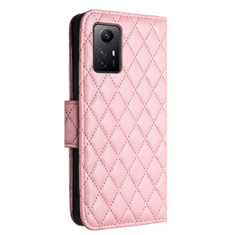 YB Imprinting Series-8 for Xiaomi Redmi Note 12S 4G Leather Case Rhombus 7 Card Slots Phone Cover