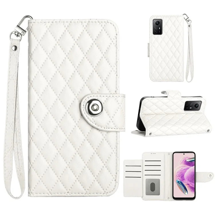 YB Imprinting Series-8 for Xiaomi Redmi Note 12S 4G Leather Case Rhombus 7 Card Slots Phone Cover