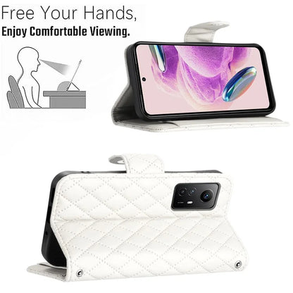 YB Imprinting Series-8 for Xiaomi Redmi Note 12S 4G Leather Case Rhombus 7 Card Slots Phone Cover
