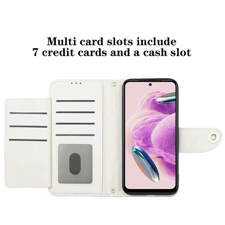YB Imprinting Series-8 for Xiaomi Redmi Note 12S 4G Leather Case Rhombus 7 Card Slots Phone Cover