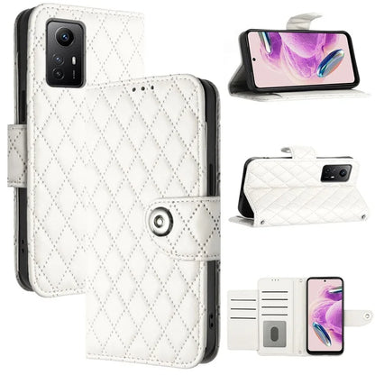 YB Imprinting Series-8 for Xiaomi Redmi Note 12S 4G Leather Case Rhombus 7 Card Slots Phone Cover