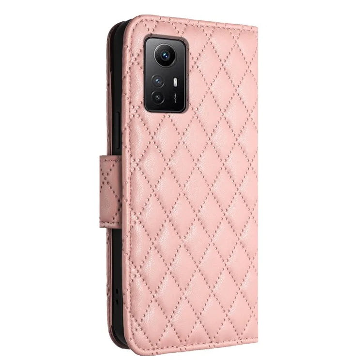 YB Imprinting Series-8 for Xiaomi Redmi Note 12S 4G Leather Case Rhombus 7 Card Slots Phone Cover