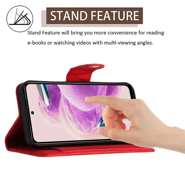 YB Imprinting Series-8 for Xiaomi Redmi Note 12S 4G Leather Case Rhombus 7 Card Slots Phone Cover