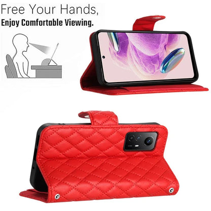 YB Imprinting Series-8 for Xiaomi Redmi Note 12S 4G Leather Case Rhombus 7 Card Slots Phone Cover