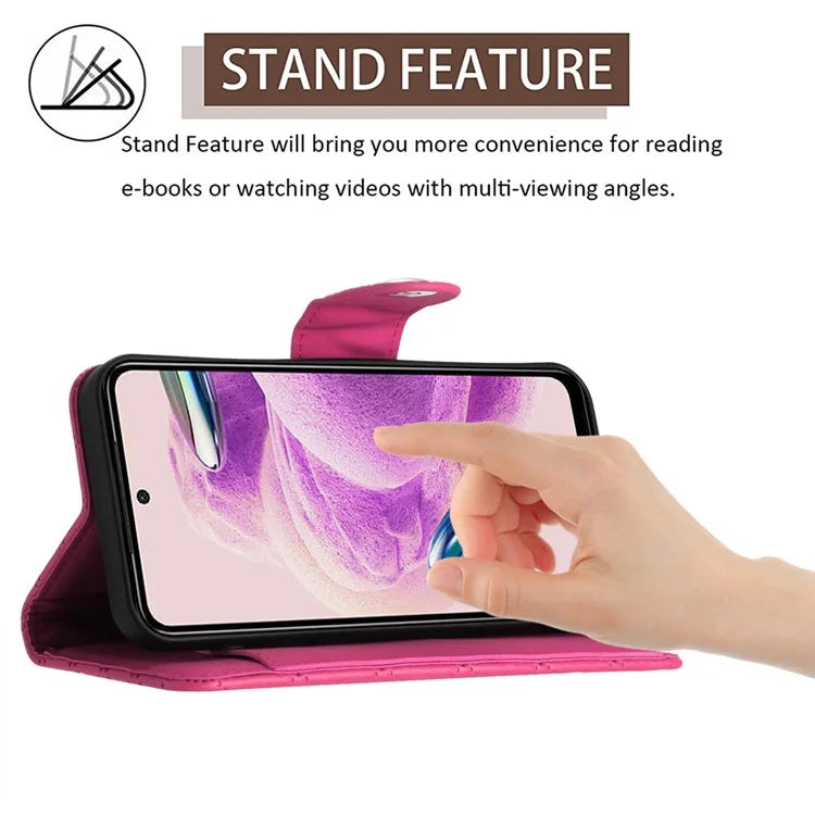 YB Imprinting Series-8 for Xiaomi Redmi Note 12S 4G Leather Case Rhombus 7 Card Slots Phone Cover