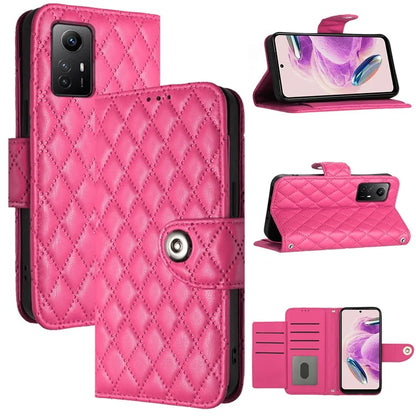 YB Imprinting Series-8 for Xiaomi Redmi Note 12S 4G Leather Case Rhombus 7 Card Slots Phone Cover