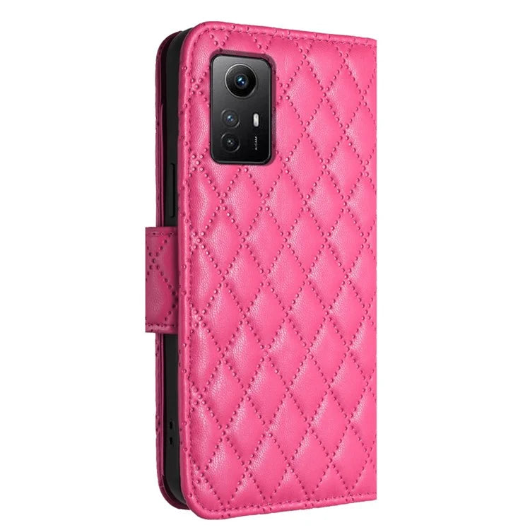 YB Imprinting Series-8 for Xiaomi Redmi Note 12S 4G Leather Case Rhombus 7 Card Slots Phone Cover