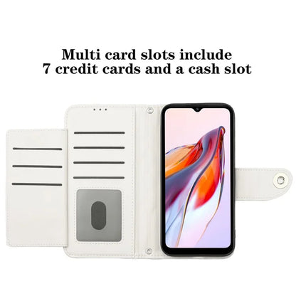 YB Imprinting Series-8 for Xiaomi Redmi 12C 4G / Poco C55 4G Cell Phone Cases Rhombus Imprinted Cover with Wrist Strap