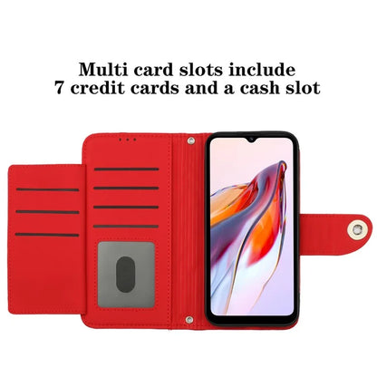 YB Imprinting Series-8 for Xiaomi Redmi 12C 4G / Poco C55 4G Cell Phone Cases Rhombus Imprinted Cover with Wrist Strap