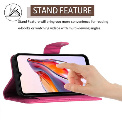 YB Imprinting Series-8 for Xiaomi Redmi 12C 4G / Poco C55 4G Cell Phone Cases Rhombus Imprinted Cover with Wrist Strap