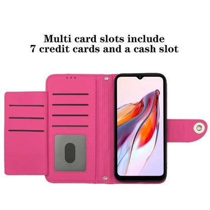 YB Imprinting Series-8 for Xiaomi Redmi 12C 4G / Poco C55 4G Cell Phone Cases Rhombus Imprinted Cover with Wrist Strap