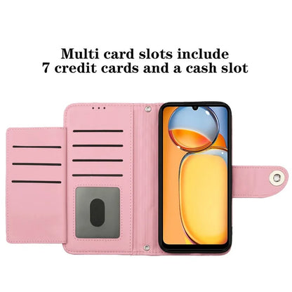 YB Imprinting Series-8 for Xiaomi Redmi 13C 4G / Poco C65 4G Case Rhombus Wallet Smart Phone Protector