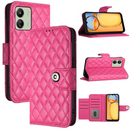 YB Imprinting Series-8 for Xiaomi Redmi 13C 4G / Poco C65 4G Case Rhombus Wallet Smart Phone Protector