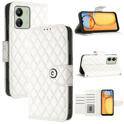 YB Imprinting Series-8 for Xiaomi Redmi 13C 4G / Poco C65 4G Case Rhombus Wallet Smart Phone Protector