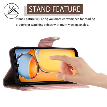 YB Imprinting Series-8 for Xiaomi Redmi 13C 4G / Poco C65 4G Case Rhombus Wallet Smart Phone Protector