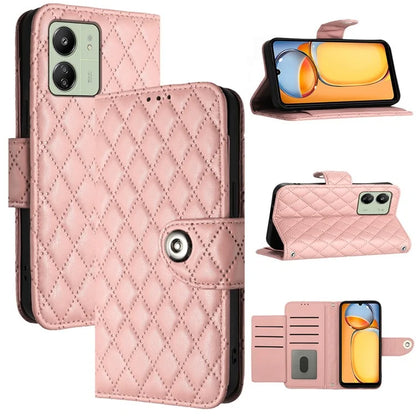 YB Imprinting Series-8 for Xiaomi Redmi 13C 4G / Poco C65 4G Case Rhombus Wallet Smart Phone Protector