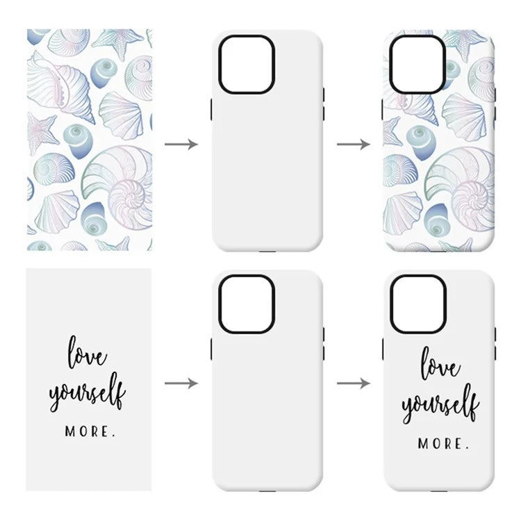 20Pcs  /  Pack For iPhone 15 TPU+PC Case 3D Sublimation Blank Glossy Phone Cover