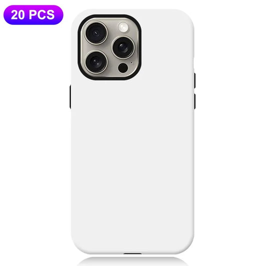 20Pcs  /  Pack For iPhone 15 Pro Max Case DIY Heat Transfer Printing TPU+PC Protective Shell