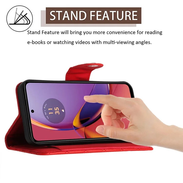 YB Imprinting Series-8 for Motorola Moto G84 5G Magnetic Phone Case Wallet Anti-scratch Cover with 7 Card Slots