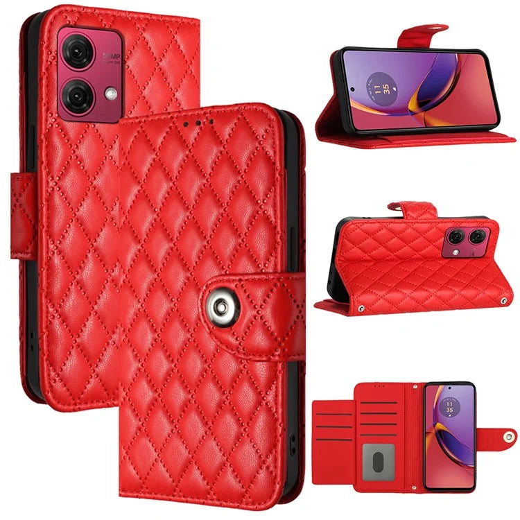 YB Imprinting Series-8 for Motorola Moto G84 5G Magnetic Phone Case Wallet Anti-scratch Cover with 7 Card Slots