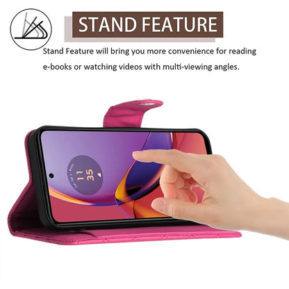YB Imprinting Series-8 for Motorola Moto G84 5G Magnetic Phone Case Wallet Anti-scratch Cover with 7 Card Slots