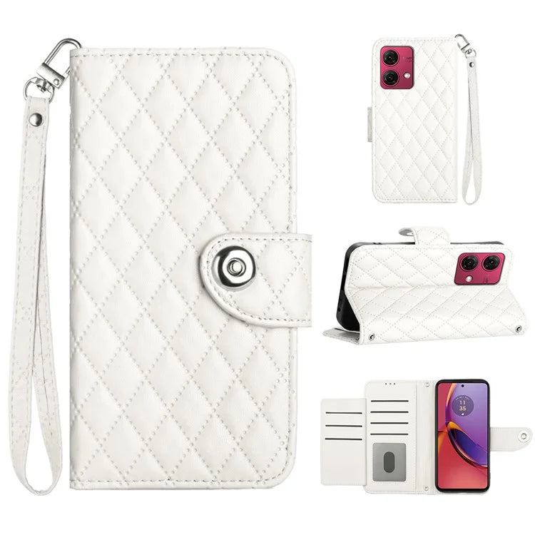 YB Imprinting Series-8 for Motorola Moto G84 5G Magnetic Phone Case Wallet Anti-scratch Cover with 7 Card Slots