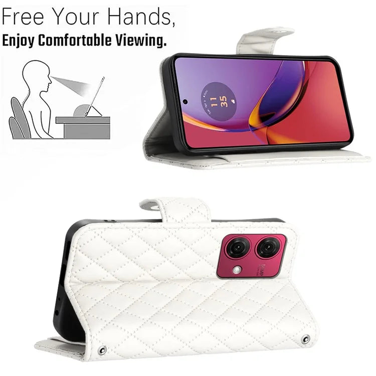 YB Imprinting Series-8 for Motorola Moto G84 5G Magnetic Phone Case Wallet Anti-scratch Cover with 7 Card Slots