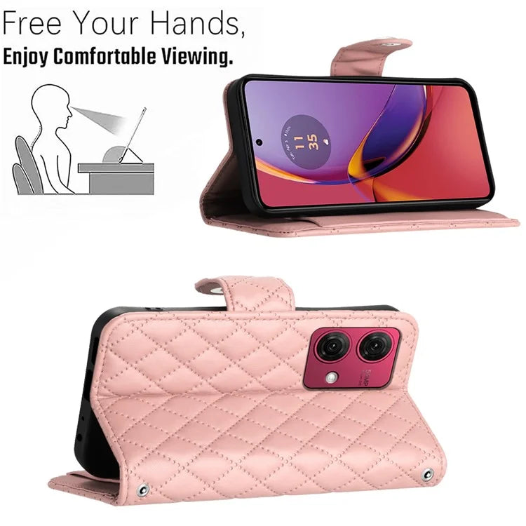 YB Imprinting Series-8 for Motorola Moto G84 5G Magnetic Phone Case Wallet Anti-scratch Cover with 7 Card Slots