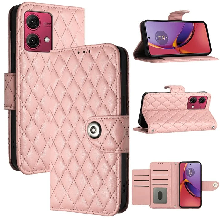 YB Imprinting Series-8 for Motorola Moto G84 5G Magnetic Phone Case Wallet Anti-scratch Cover with 7 Card Slots