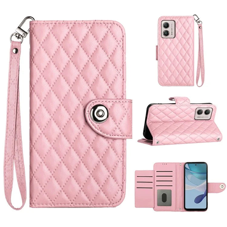 YB Imprinting Series-8 for Motorola Moto G53 5G / G23 4G / G13 4G Wallet Case Leather Phone Cover