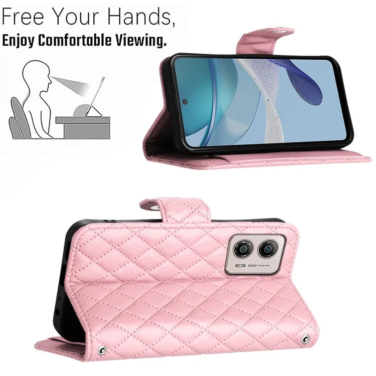 YB Imprinting Series-8 for Motorola Moto G53 5G / G23 4G / G13 4G Wallet Case Leather Phone Cover
