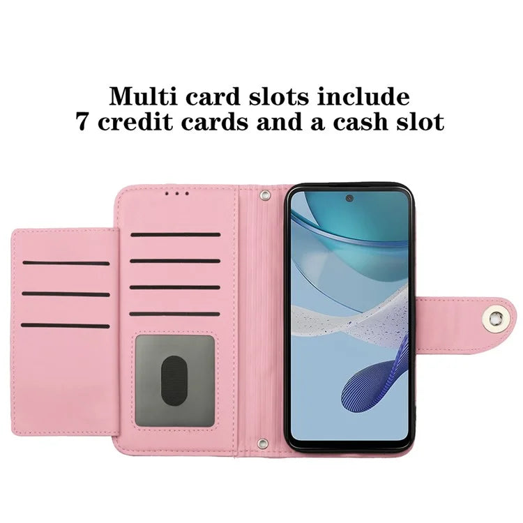 YB Imprinting Series-8 for Motorola Moto G53 5G / G23 4G / G13 4G Wallet Case Leather Phone Cover