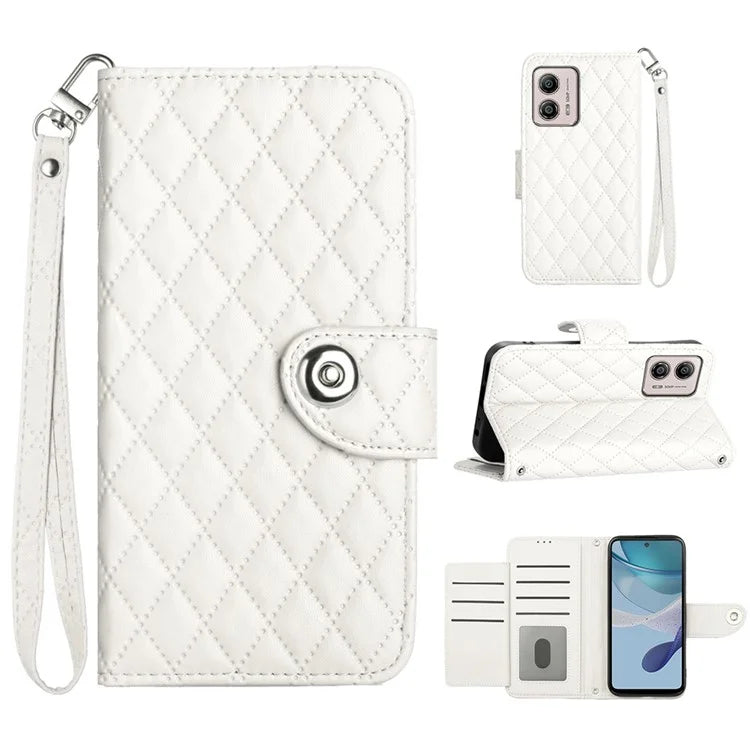 YB Imprinting Series-8 for Motorola Moto G53 5G / G23 4G / G13 4G Wallet Case Leather Phone Cover