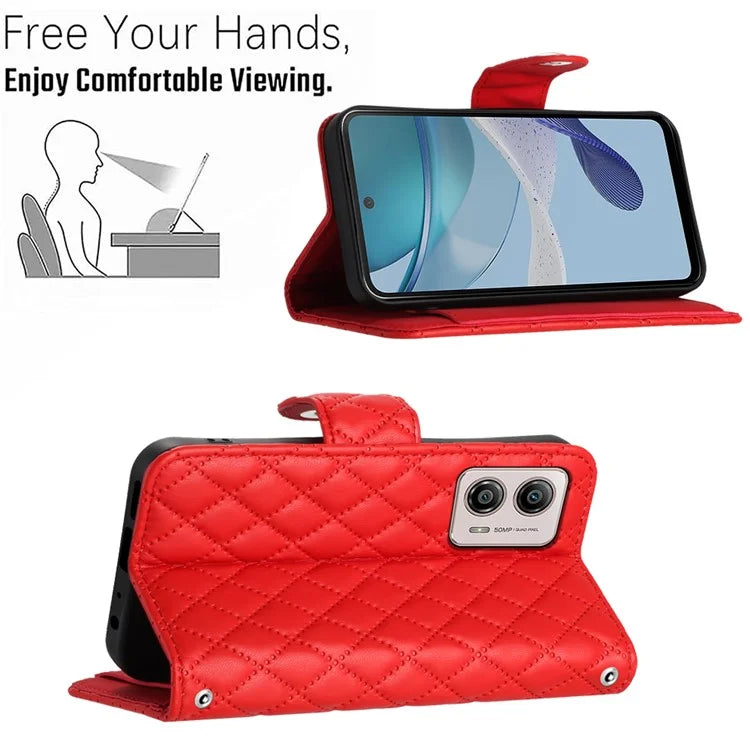 YB Imprinting Series-8 for Motorola Moto G53 5G / G23 4G / G13 4G Wallet Case Leather Phone Cover
