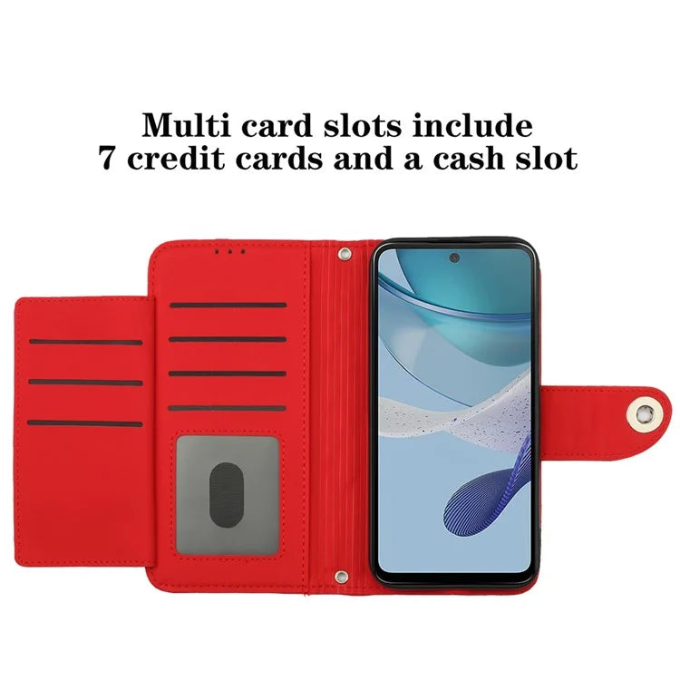 YB Imprinting Series-8 for Motorola Moto G53 5G / G23 4G / G13 4G Wallet Case Leather Phone Cover