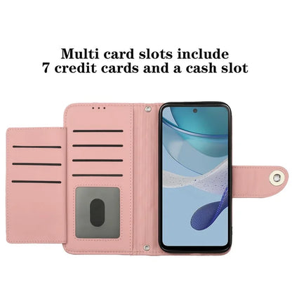 YB Imprinting Series-8 for Motorola Moto G53 5G / G23 4G / G13 4G Wallet Case Leather Phone Cover