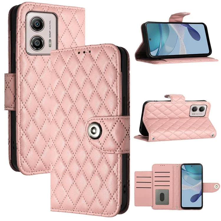 YB Imprinting Series-8 for Motorola Moto G53 5G / G23 4G / G13 4G Wallet Case Leather Phone Cover
