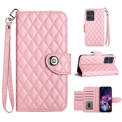 YB Imprinting Series-8 for Motorola Moto G54 5G Case PU Leather Wallet Stand Cover with 7 Card Slots