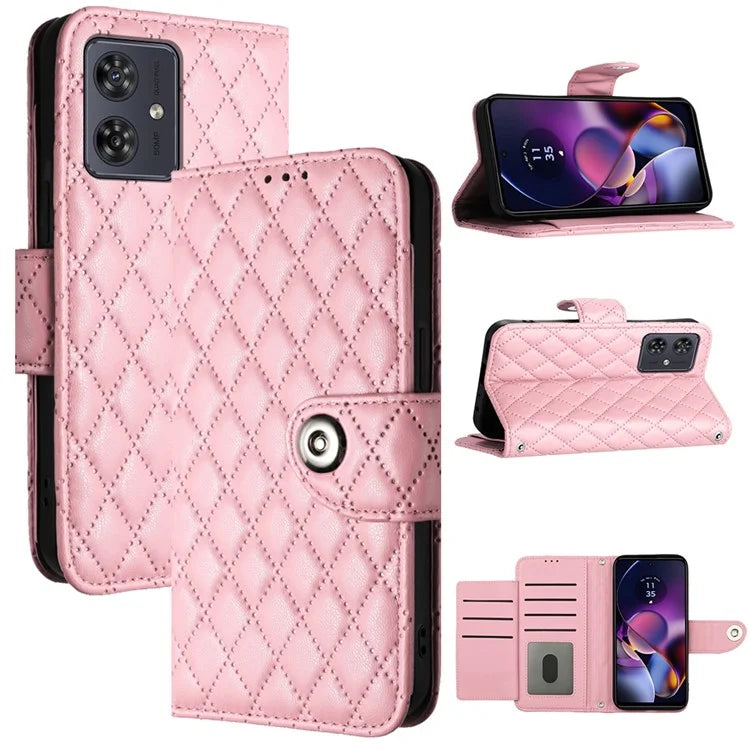 YB Imprinting Series-8 for Motorola Moto G54 5G Case PU Leather Wallet Stand Cover with 7 Card Slots